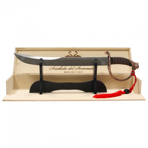 Sciabola champagne personalizzata - manico ramato e lama cromata WINE ATTACH Grandi Bottiglie