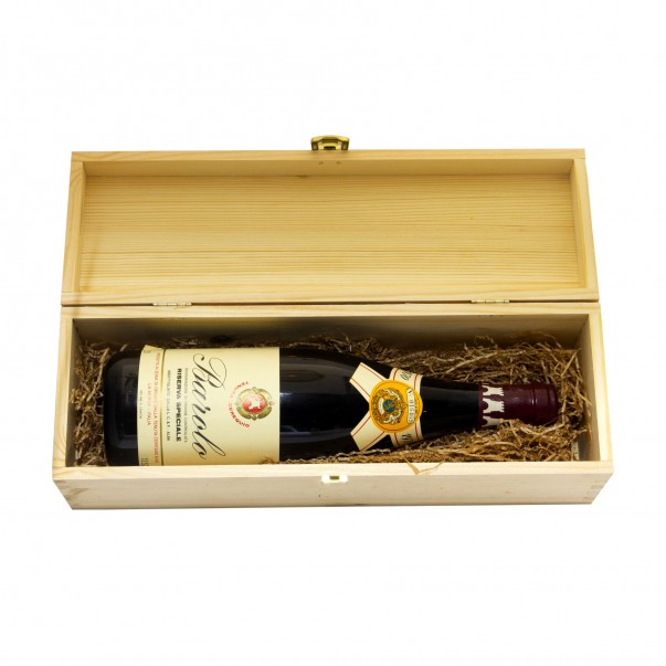 Cassetta in legno per vino personalizzata con targa in metallo - 1 bottiglia - mozart WINE ATTACH