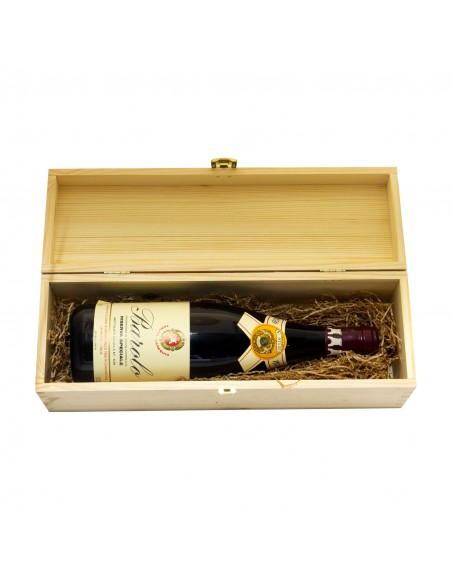 Custom Engraved Wood Wine Box with Metal Foil - Single Bottle