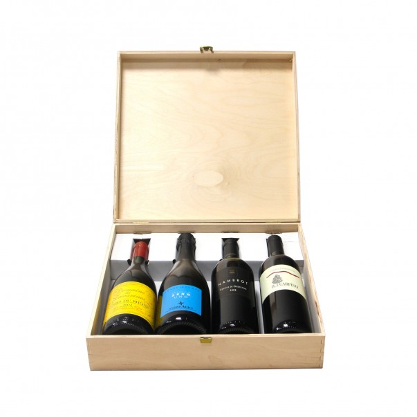 Custom Engraved Wine Box - 4 Bottles | oohwine.com