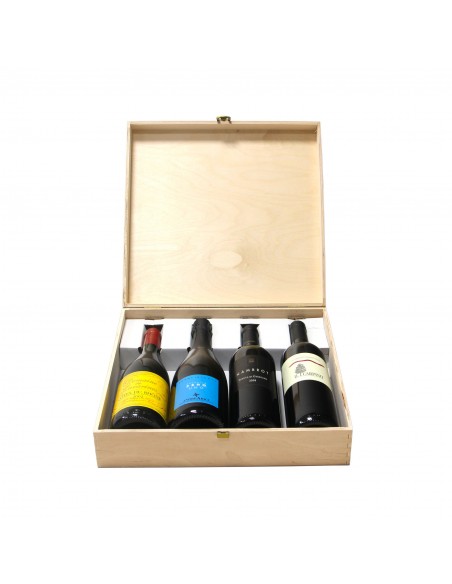 Custom Engraved Wine Box - 4 Bottles | oohwine.com