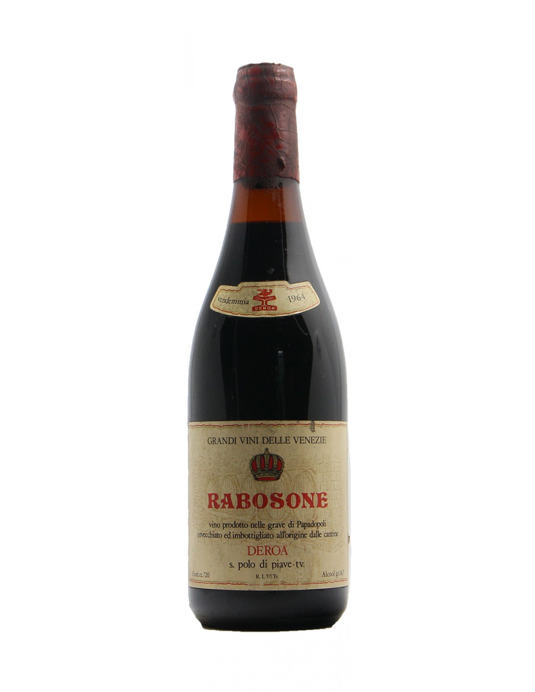 RABOSONE 1964 CANTINE DEROA' Grandi Bottiglie