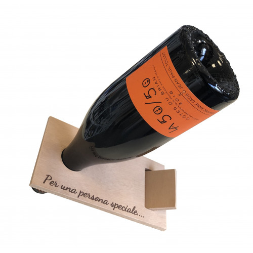 Espositore per bottiglia vino pregiato personalizzato in legno WINE ATTACH Grandi Bottiglie