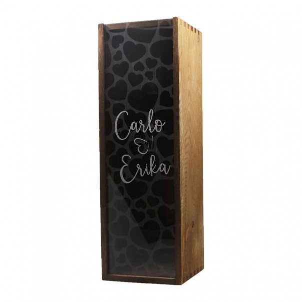 RENOIR CUORE - Cassetta in legno personalizzata con coperchio in plexiglass - 1 bottiglia WINE
