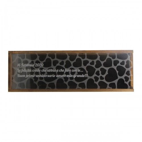 RENOIR CUORE - Cassetta in legno personalizzata con coperchio in plexiglass - 1 bottiglia WINE
