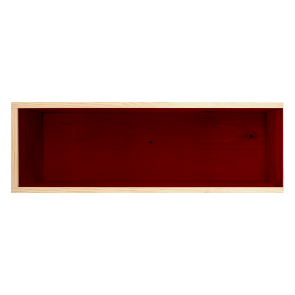 Cassetta in legno per vino personalizzata con coperchio in plexiglass rosso - Per 1 bottiglia - superba