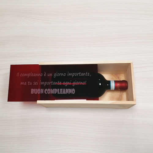 Custom Engraved Wood Wine Box - Plexiglass cover | oohwine.com