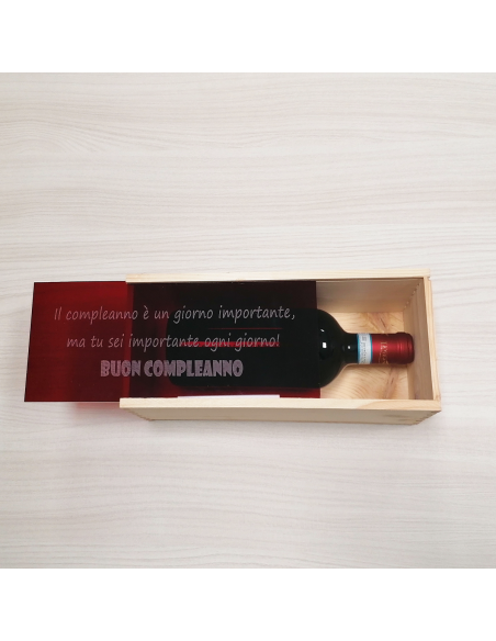 Custom Engraved Wood Wine Box - Plexiglass cover | oohwine.com