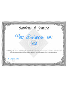 CERTIFICATO DI ORIGINALITÁ DELLA BOTTIGLIA  Grandi Bottiglie 2