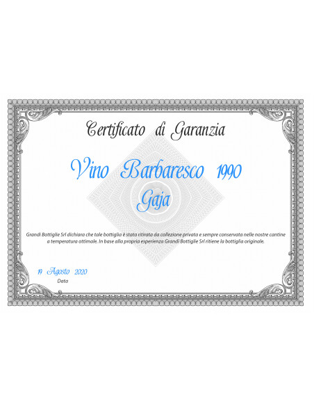 Originality Warranty Certificate - Only Original Bottles | Grandibottiglie.com