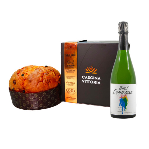 Panettone Artigianale da 1kg Cascina Vittoria + Champagne Blues