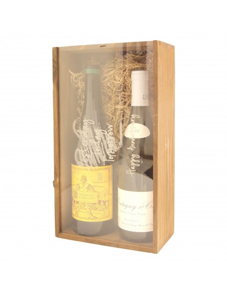Custom Engraved Wood Wine Box  - Plexiglass Cover 1 or 2 Bottles
