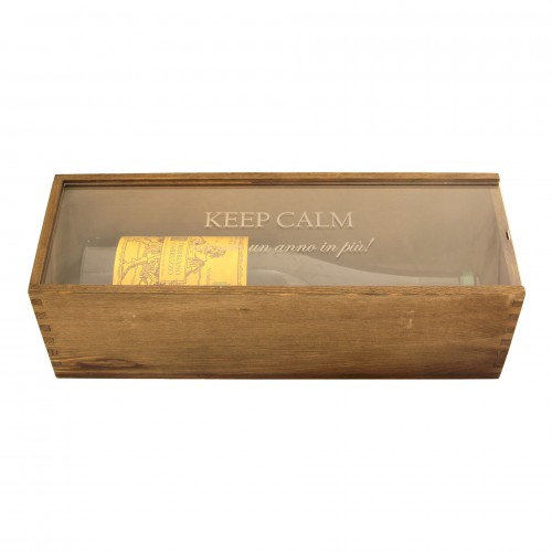 Cassetta in legno personalizzata con coperchio in plexiglass - 1 bottiglia - renoir WINE ATTACH