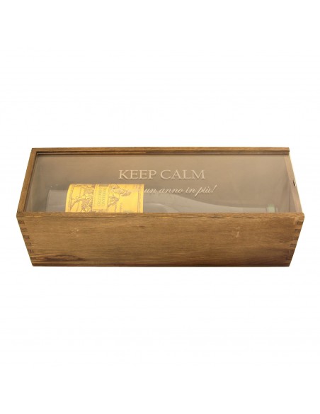 Custom Engraved Wood Wine Box  - Plexiglass Cover 1 or 2 Bottles