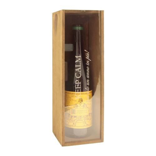 Custom Engraved Wood Wine Box  - Plexiglass Cover 1 or 2 Bottles