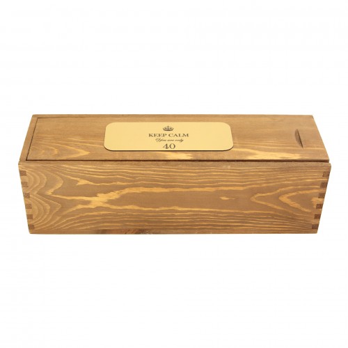 Custom Engraved Wood Wine Box with Metal Foil - Single Bottle