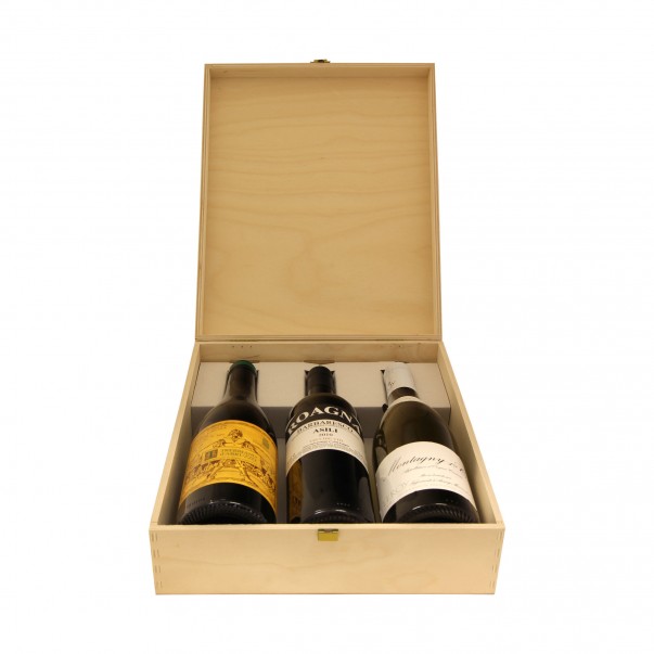 Cassetta in legno per vino personalizzata - 3 bottiglie - ilva3 WINE ATTACH Grandi Bottiglie