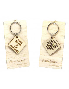 Portachiavi personalizzato in legno WINE ATTACH Grandi Bottiglie