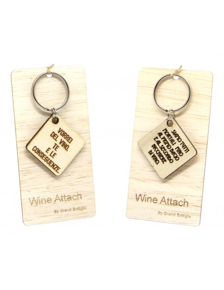 Portachiavi personalizzato in legno WINE ATTACH Grandi Bottiglie
