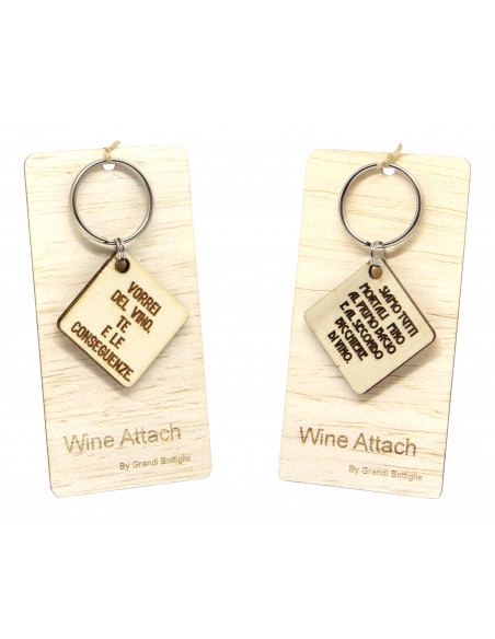 Portachiaci personalizzato ad incisione laser su 2 lati in legno - woody