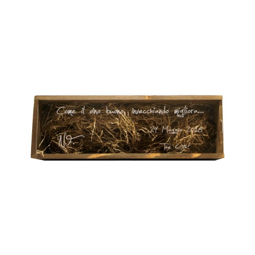 Cassetta in legno personalizzata con coperchio in plexiglass - 1 bottiglia - renoir WINE ATTACH