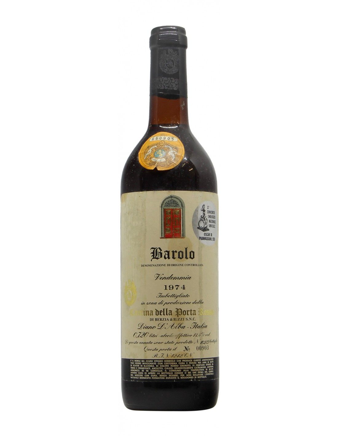 BAROLO 1974 CANTINA DELLA PORTA ROSSA Grandi Bottiglie