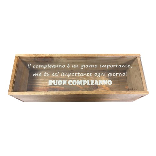 Cassetta in legno personalizzata con coperchio in plexiglass - 1 bottiglia - renoir WINE ATTACH