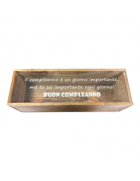 Custom Engraved Wood Wine Box  - Plexiglass Cover 1 or 2 Bottles