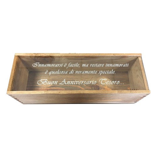 Cassetta in legno personalizzata con coperchio in plexiglass - 1 bottiglia - renoir WINE ATTACH