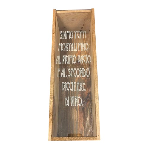 Cassetta in legno personalizzata con coperchio in plexiglass - 1 bottiglia - renoir WINE ATTACH