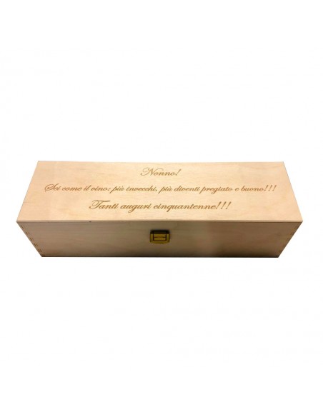 PERSONALIZED WOODEN WINE BOX - 1 BOTTLE - ILVA