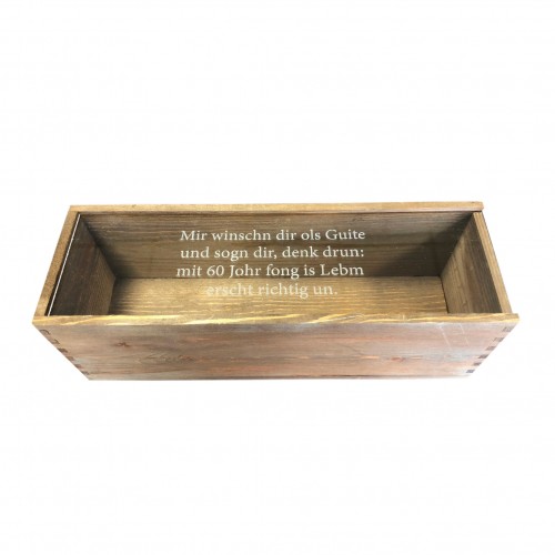 Custom Engraved Wood Wine Box  - Plexiglass Cover 1 or 2 Bottles