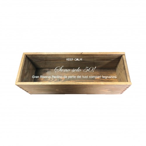 Cassetta in legno personalizzata con coperchio in plexiglass - 1 bottiglia - renoir WINE ATTACH
