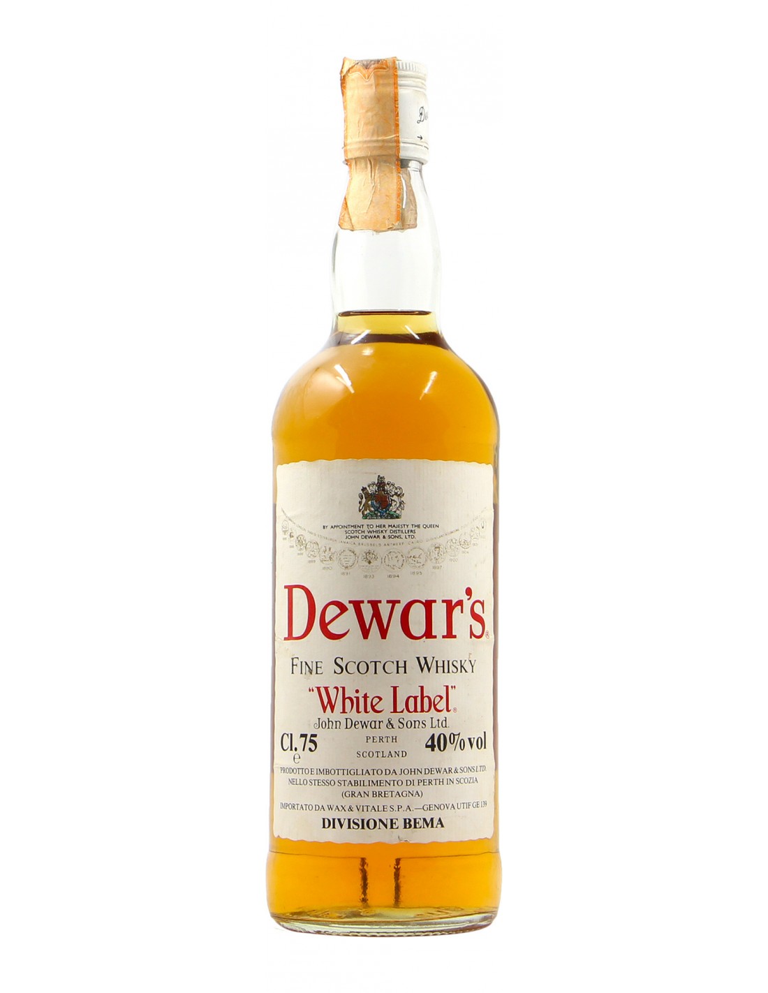 DEWAR' S FINE SCOTCH WHISKY WHITE LABEL 75CL 40 VOL NV JOHN DEWAR E SONS Grandi Bottiglie