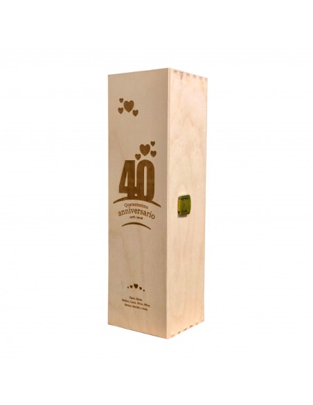 PERSONALIZED WOODEN WINE BOX - 1 BOTTLE - ILVA