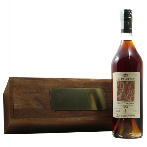 ARMAGNAC CON CASSETTA LEGNO PERSONALIZZATA 1974 DE PONTIAC